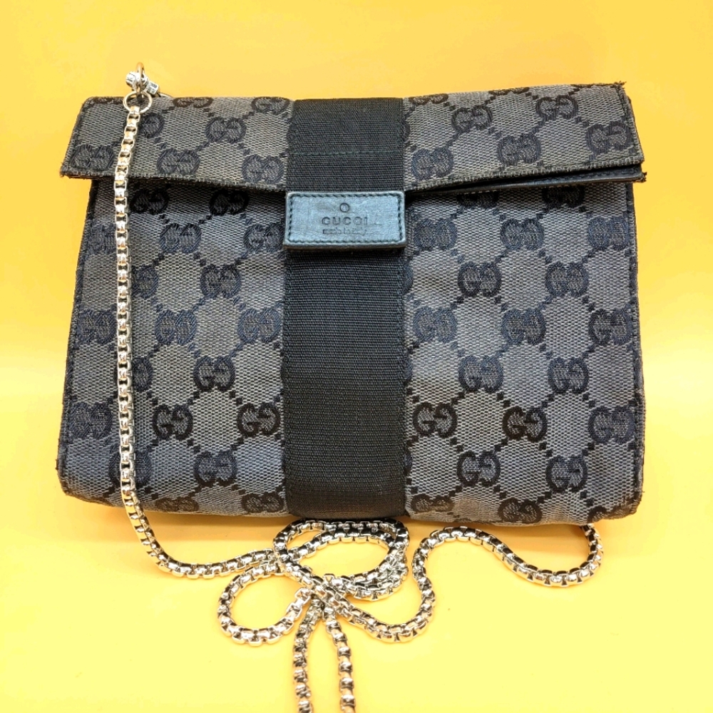 Authentic Gucci GG Monogram Clutch on Chain